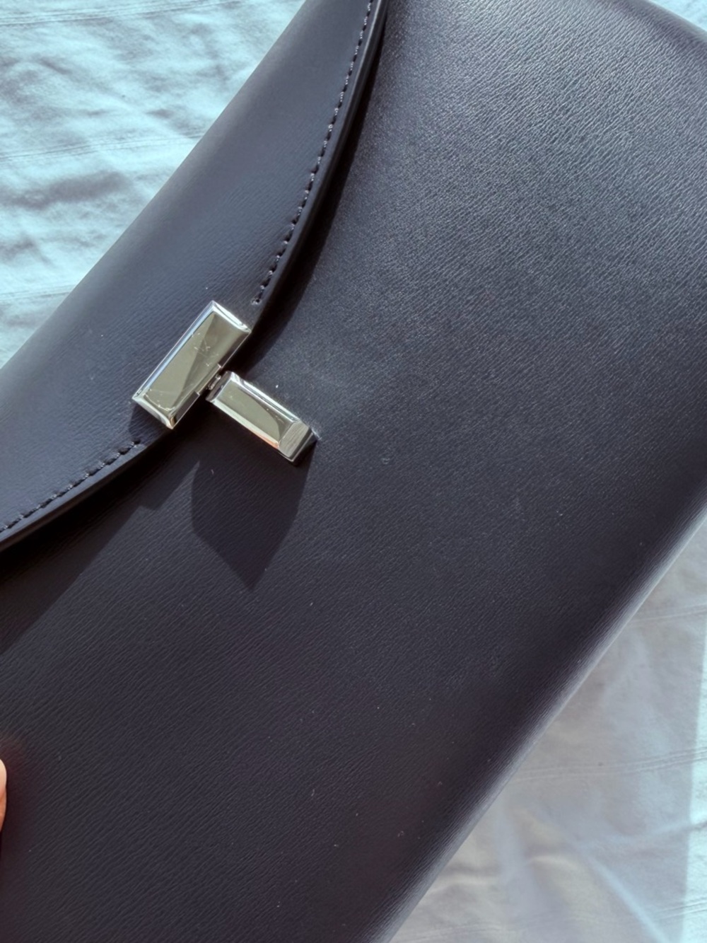 Toteme Black Leather Clutch with Silver Tone Hardware - Picture 2 of 7